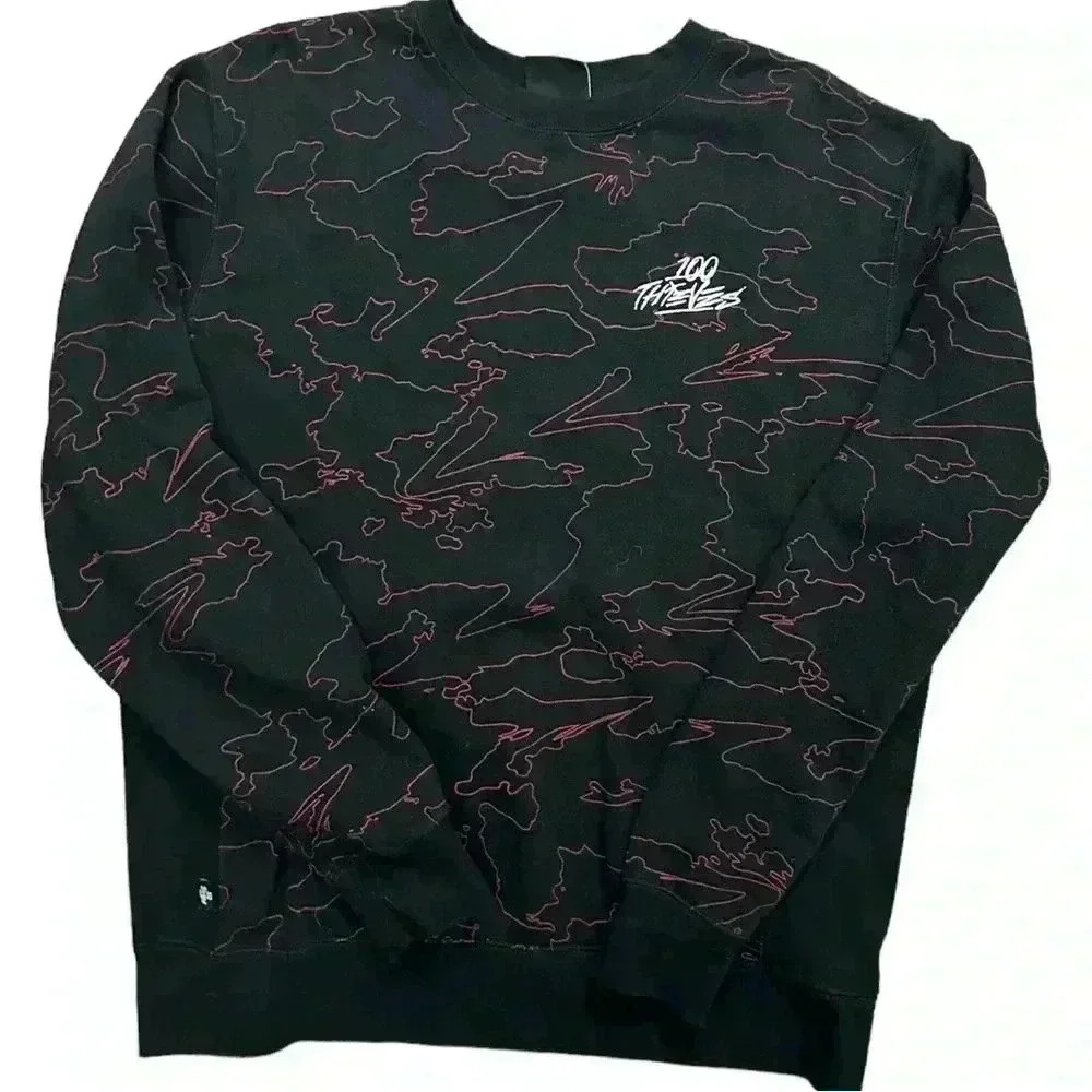 100 Thieves Foundations 2022 Geoprint Crewneck Size S